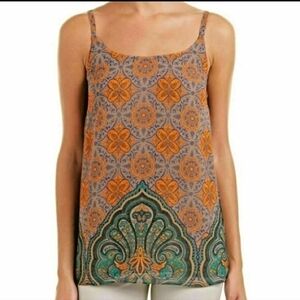 Cabi Arabesque Printed Boho Tank Top, Style 3082, Lined Size Medium